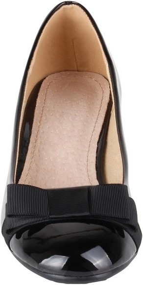 Actual product image Krisp Faux Leather Pumps With Bow And Low Heel (40)