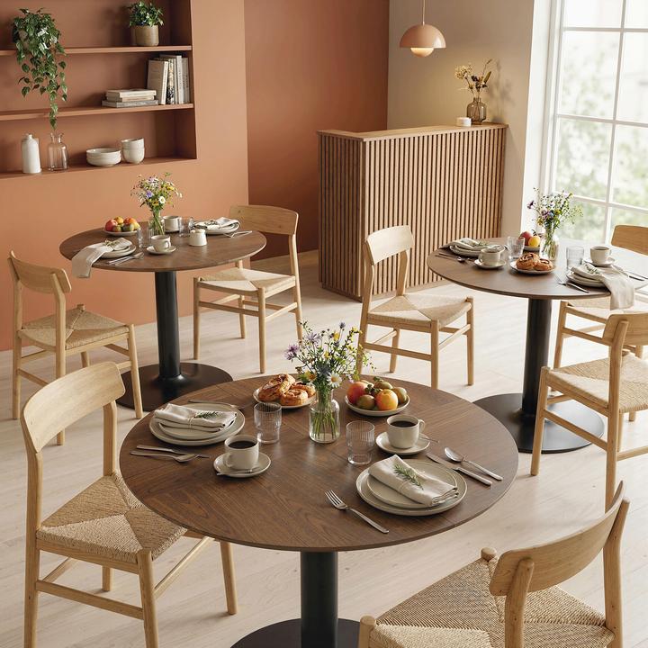 Image du produit Homcom Esstisch MDF, Stahl Braun (110 x 78 cm)