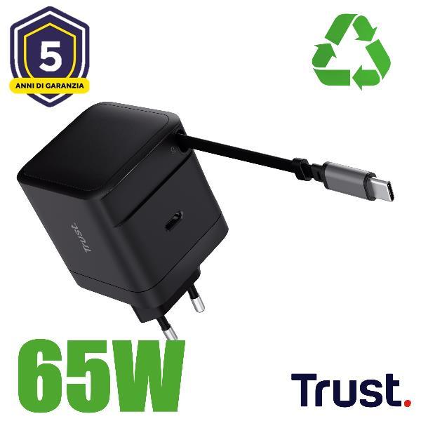 Actual product image Trust MAXO RTRCT USB-C PD Charger 65W (65 W, 1 portion)