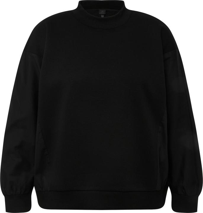 Produktbild Ulla Popken Sweatshirt, Popeline-Einsatz, Rundhals, Fledermaus-Langarm (56)