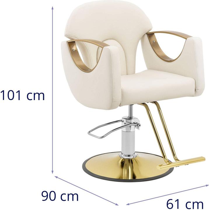 Actual product image Physa Salon Chair with Footrest - 55 - 65 cm - 180 kg - Cream