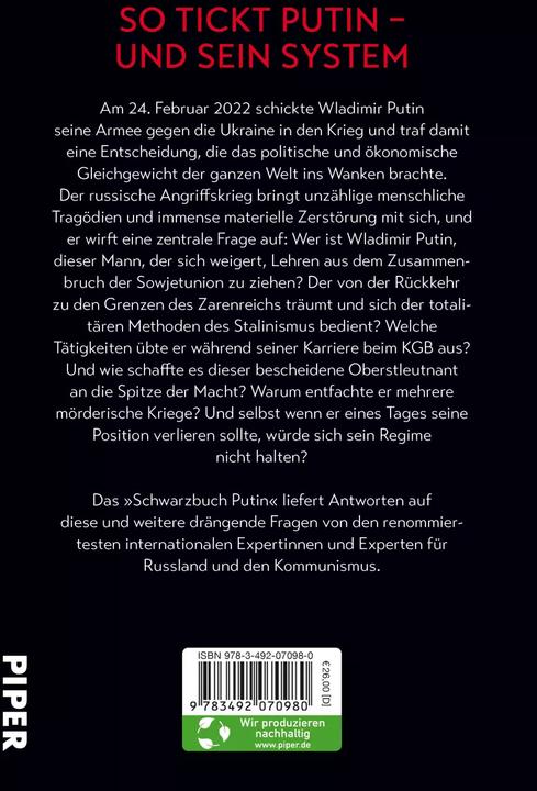 Actual product image Schwarzbuch Putin (German, Barbara Sauser, Galia Ackerman, Jens Hagestedt, Jörn Pinnow, Nadine Püschel, Stéphane Courtois, Thomas Stauder, Ursula Held, 2023)