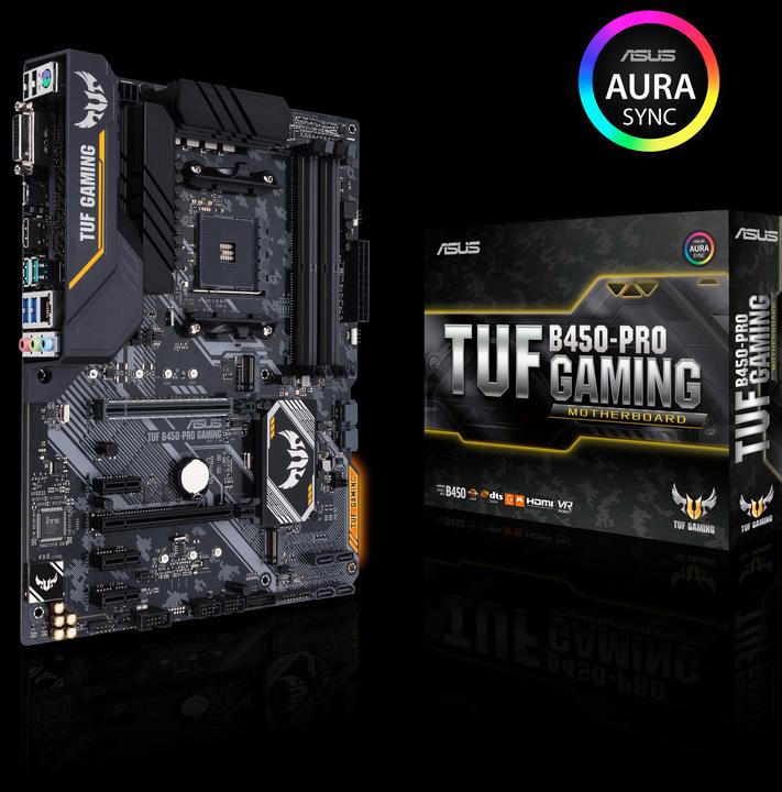 Produktbild ASUS TUF B450-PRO GAMING AM4 B450 (AM4, AMD B450, ATX)