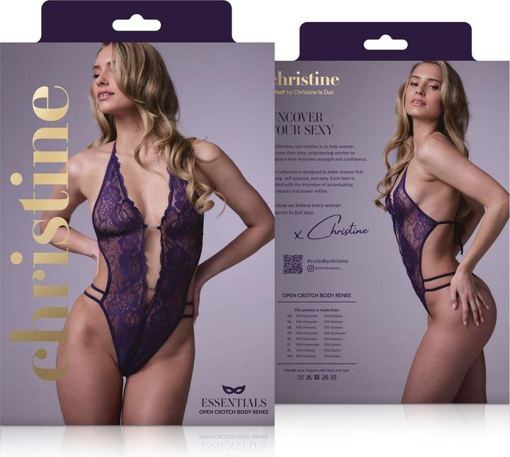 Actual product image Christine Le Duc Ouvert Spitzenbody Renee violett (L, XL)