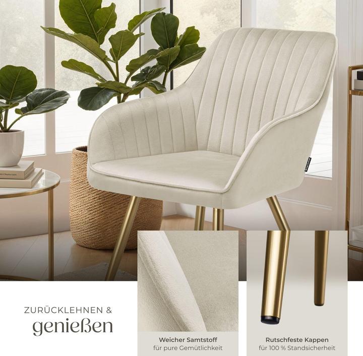 Immagine prodotto tectake sedia Marilyn, effetto velluto, trapuntato