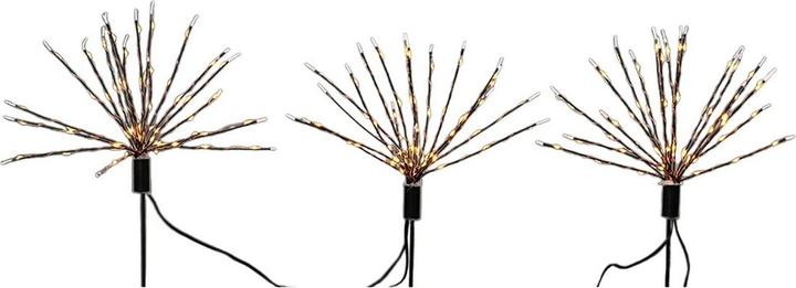 Lumineo LED-Gartenpfahl-Set Feuerwerk Weihnachten MicroLED 3 Stücke