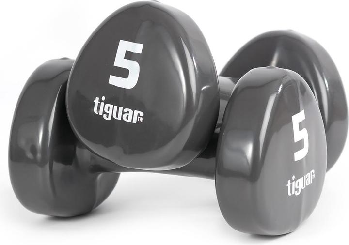 Actual product image Tiguar Vinyl dumbbells (2 x 5 kg)