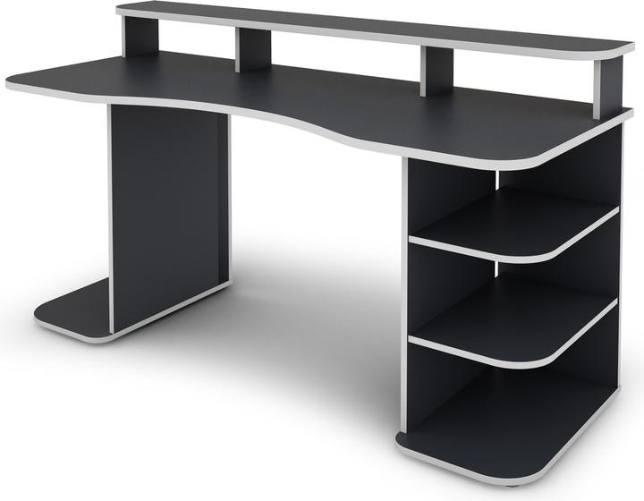Produktbild Homexperts FLYNN Schreibtisch Breite 160 cm, anthrazit mit weisser Kante