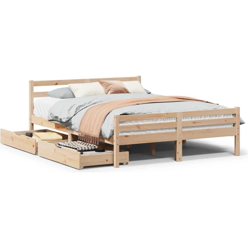 VidaXL, Bett, Bett ohne Matratze (135 x 190 cm)