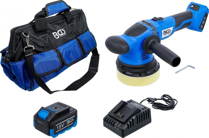 Produktbild BGS - Akku-Exzenter-Poliermaschinen-Satz, bürstenlos, 18 V, mit Akku und Schnell-Ladegerät (Exzenterpolierer, 105 W)
