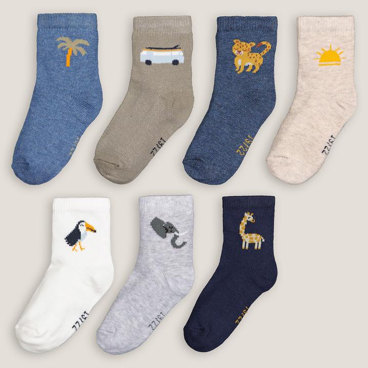 Produktbild La Redoute Collections 7 Paar Socken mit Motiv (7er Pack, 31, 34)