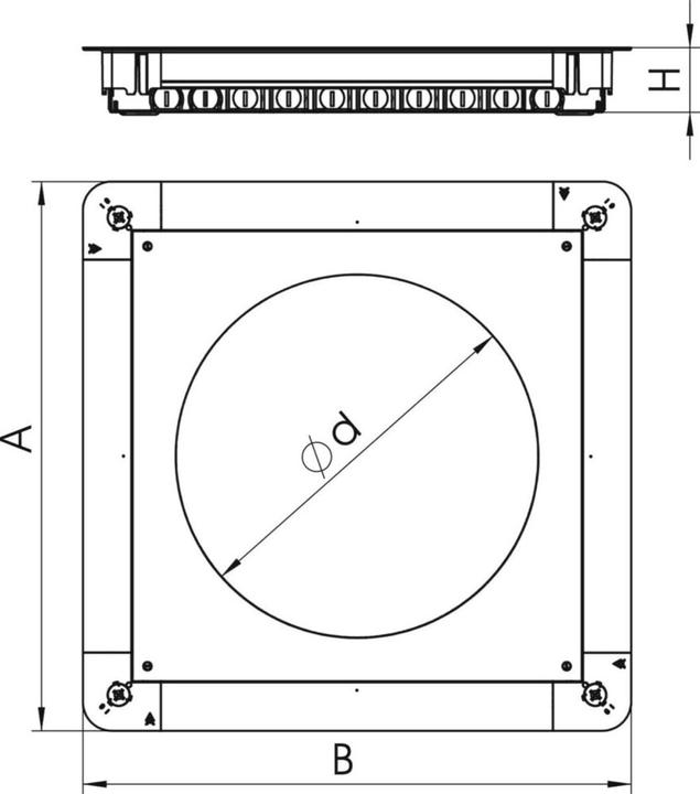 Actual product image OBO Bettermann OBO UGD55 350-3R9R Underfloor junction box for GESR9/55UV 467x4 (Various)