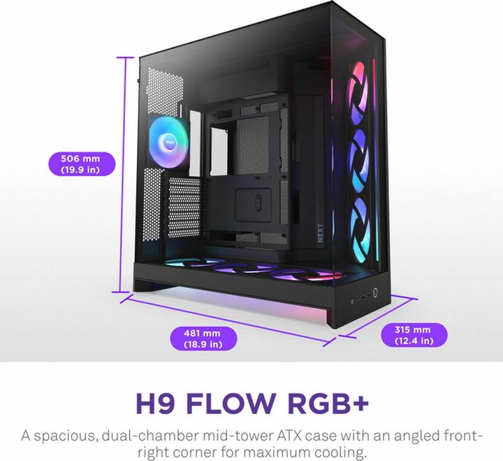 Actual product image NZXT H9 Flow RGB+ (ATX, mATX, Mini-ITX)