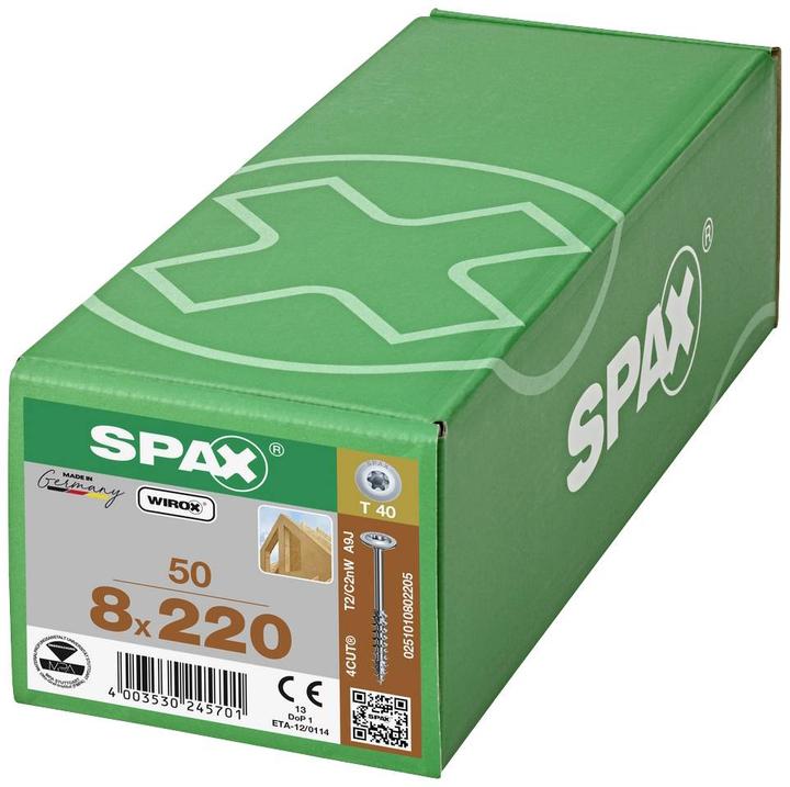 Produktbild Spax Tellerkopf T-Star Plus T40 Teilgewinde 4cut Wirox (50 Schrauben pro Stück)