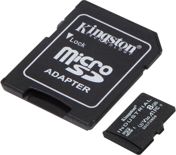 Actual product image Kingston microSDHC Industrial pSLC (8 GB, microSDHC, U3, UHS-I)