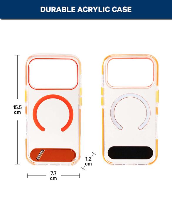 Actual product image Deltalabs Iphone 17 Pro Cover Durchsichtig/Orange (Apple iPhone 17 Pro)