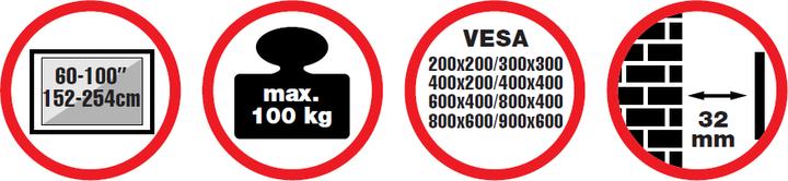 Produktbild Reflecta TV Wandhalterung PLANO Flat 100 9060 (Wand, 100", 100 kg)