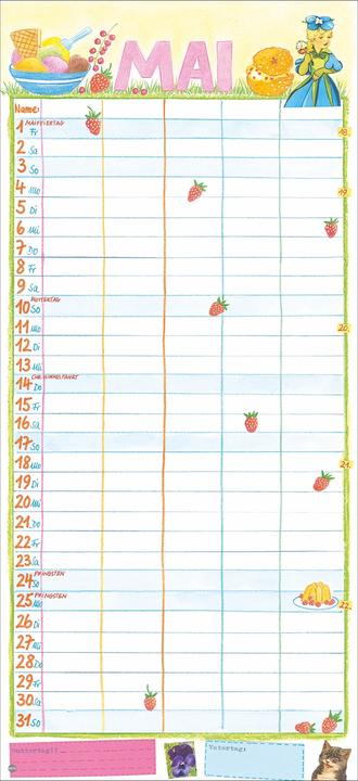 Produktbild Gabi Kohwagner Unser Familienkalender 2026 (22 x 48 cm, Harter Einband, Deutsch)