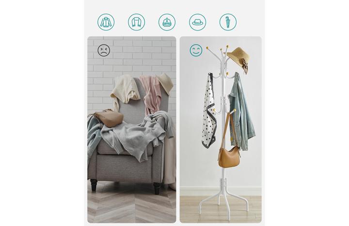Immagine prodotto Songmics Appendiabiti 180 cm, bianco, dettaglio materiale: acciaio