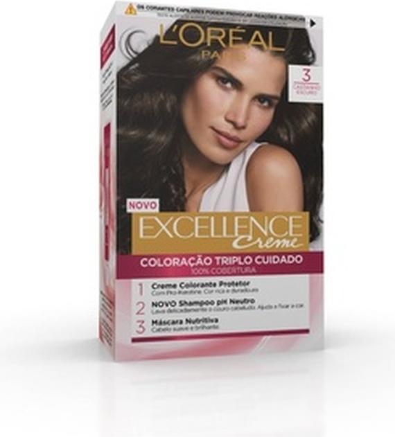 Actual product image L'Oréal Paris Permanent colouring Excellence Dark Chestnut (Nº 3 Dark chestnut brown)