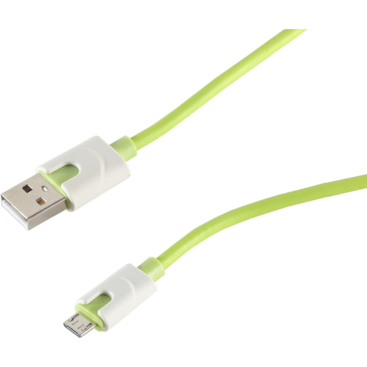 Shiverpeaks USB Ladekabel USB A-ST auf USB Micro B-ST gr?n 0,9m (0.90 m, USB 2.0), USB Kabel