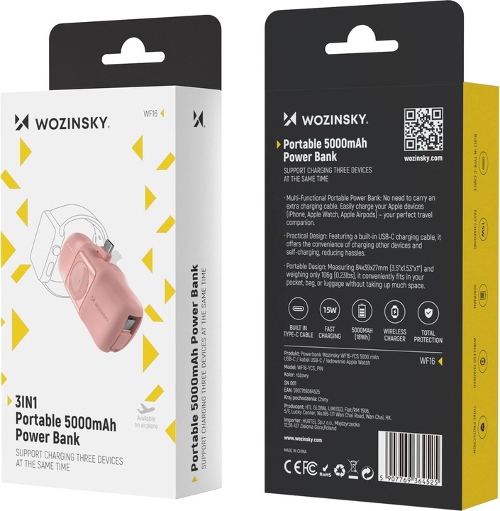 Produktbild Wozinsky Pink (5000 mAh, 15 W, 15 Wh)