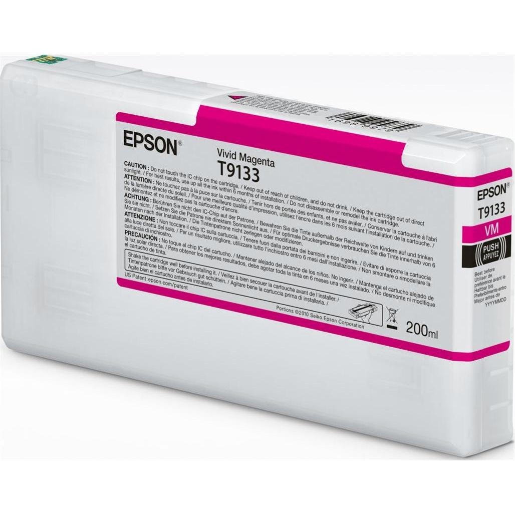 Epson, Druckerpatrone, T9133 Vivid Magenta Ink Cartridge 200ml (M)