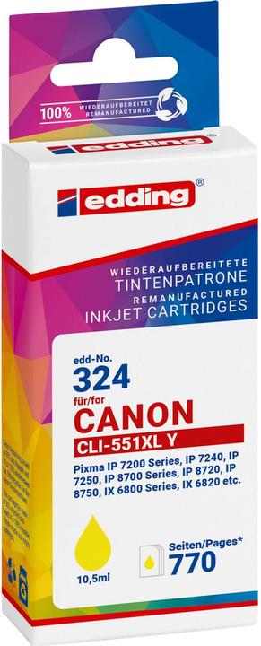 Produktbild Edding EDD-324 gelb Druckerpatrone kompatibel zu Canon CLI-551 XL (LY)