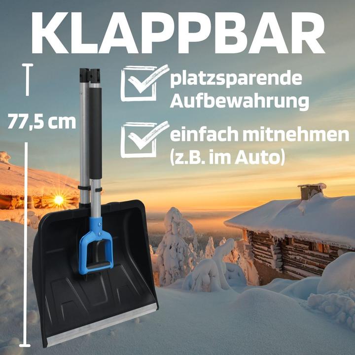 Immagine prodotto SW-Stahl 98100L Pala da neve pieghevole I salvaspazio I stabile I lunga 138 cm Pala da neve in alluminio
