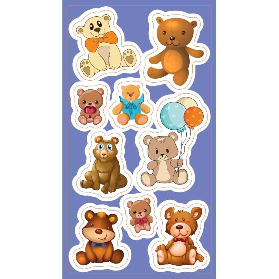 Ranok Multicolore Sticker, Teddybär-Aufkleber (9 Adesivo)