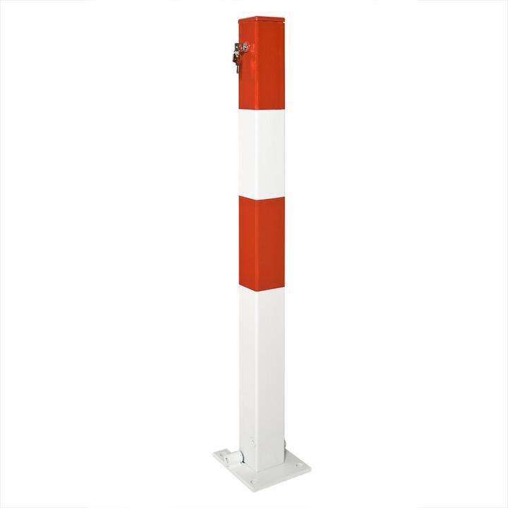 Moravia Poteau basculant SESAM-A 70 x 70 mm galvanisé à chaud et peint en rouge et blanc
