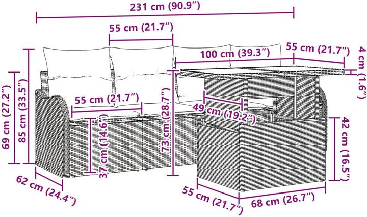 Produktbild vidaXL Garten-Sofa