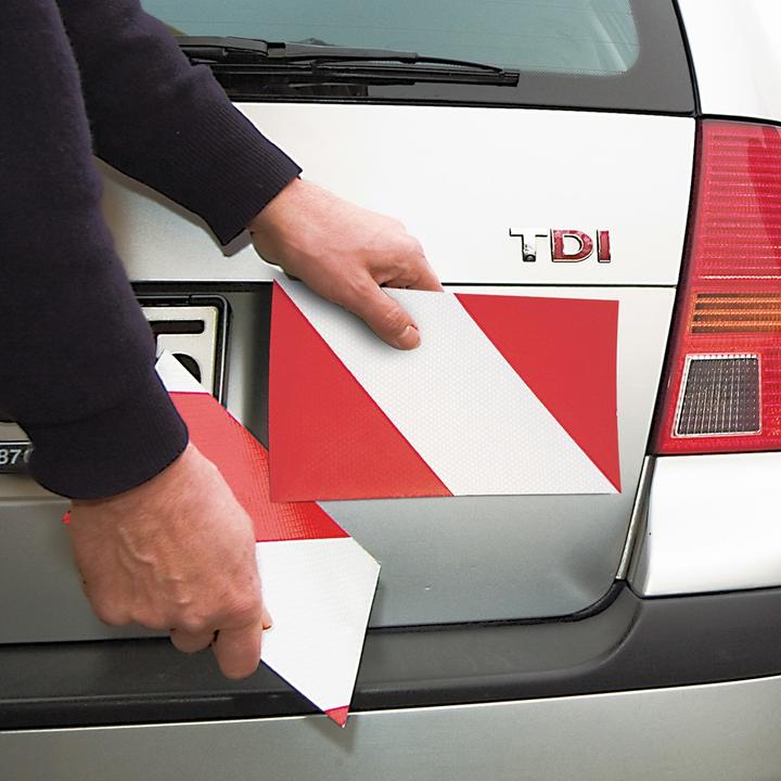 Actual product image Moravia Warning marker FLEX foil DIN 30710 red-white reflective R2, magnetic