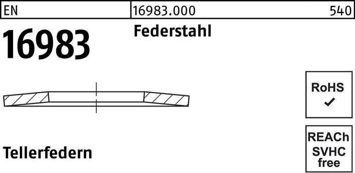 Produktbild Tellerfeder EN 16983 63 x31,0x2,5 Federstahl