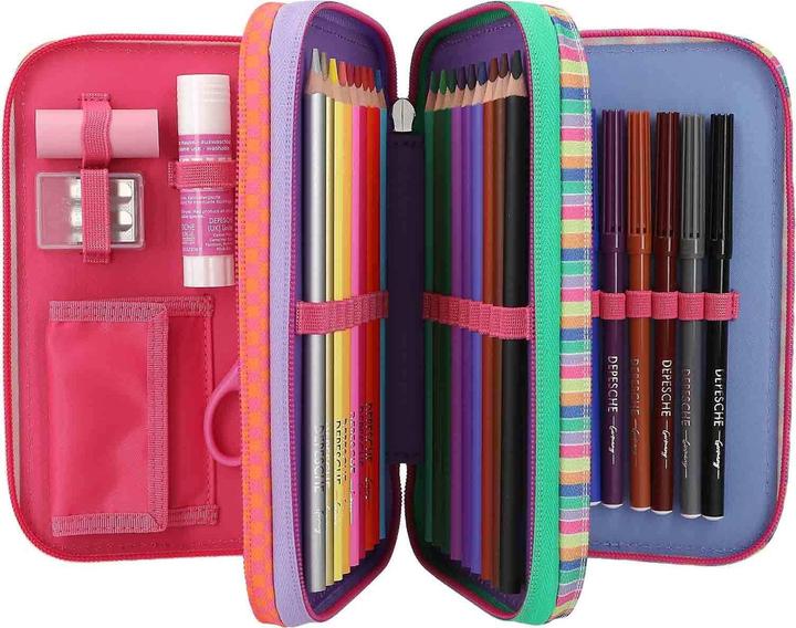 Image du produit Depesche TOPModel 3-Fach Federtasche JOY inkl. Stifte