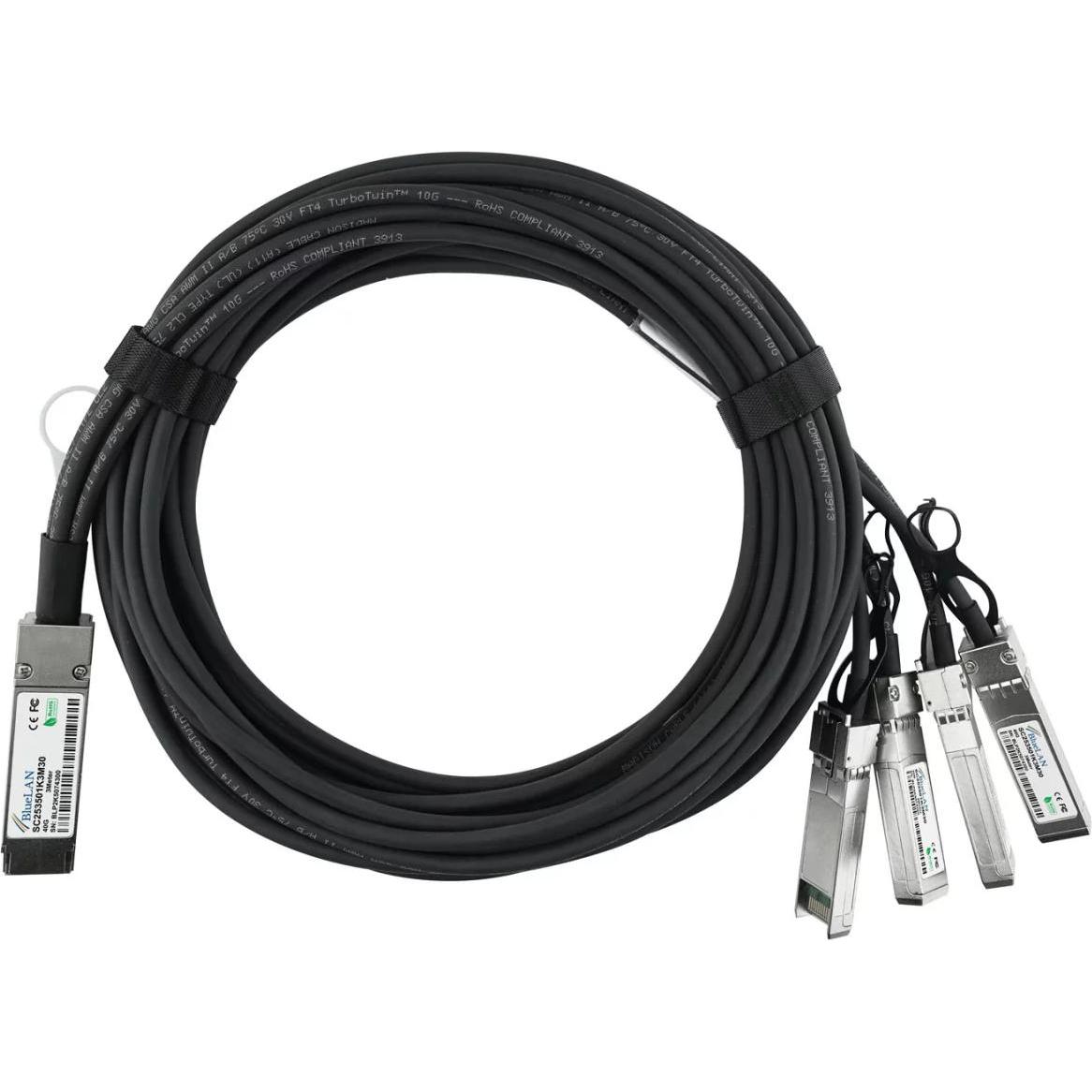 Thumbnail - BlueLAN Edge Core ET6402-10DAC-50CM kompatibles QSFP DAC SC253501K0.5M30, Transceiver, Schwarz