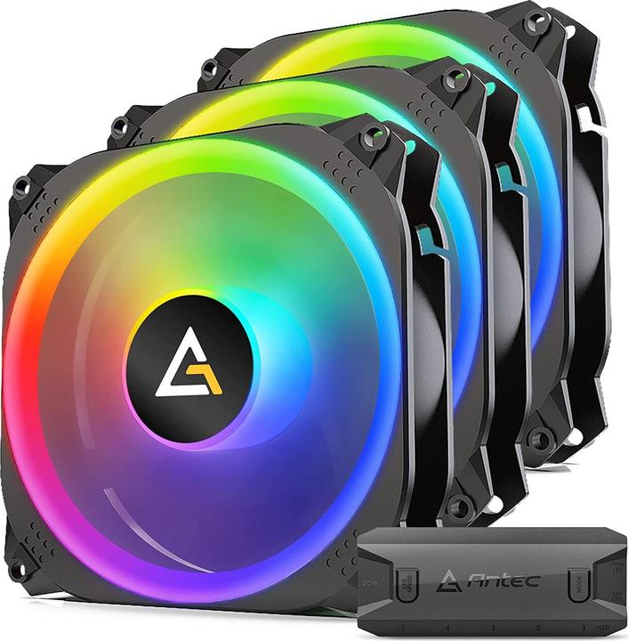Actual product image Antec Prizm X 120 ARGB 3+C Computer Case Air cooler 12 cm Black 3 pc(s) (120 mm, 3x)