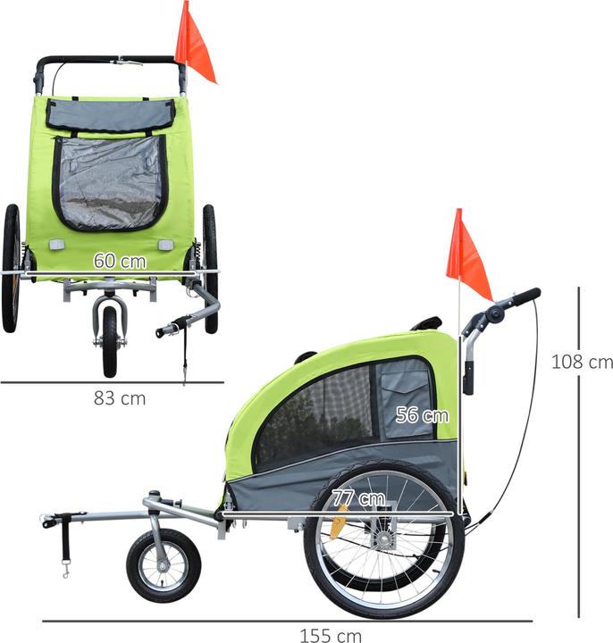 Immagine prodotto PawHut Rimorchio per cani