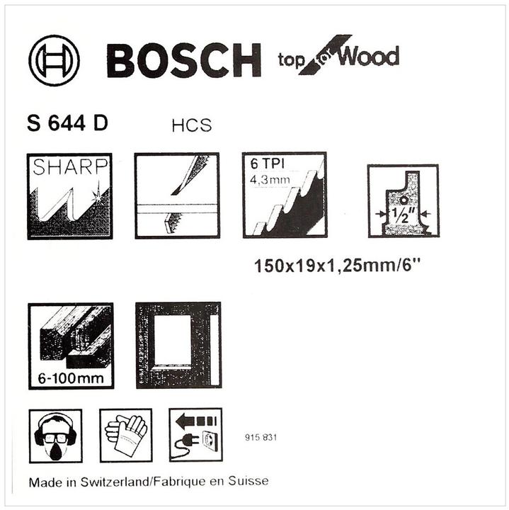 Image du produit Bosch Professional Zubehör Lame de scie sabre S 644 D, Top for Wood, paquet de 5