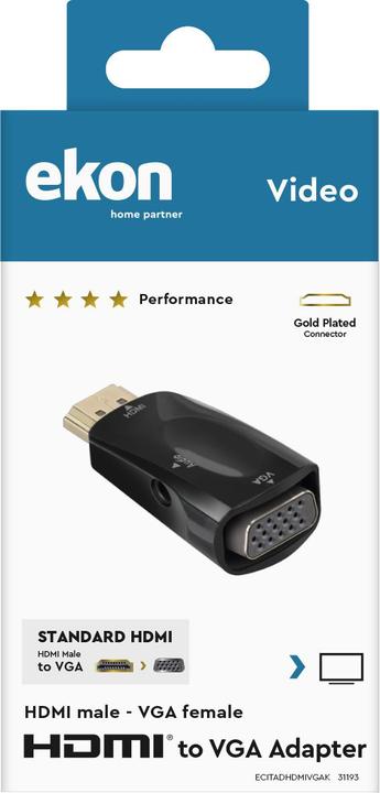 Actual product image Ekon 3.5mm Klinke| HDMI (Typ A) — VGA