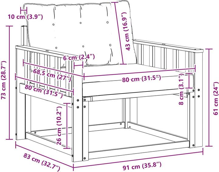 Produktbild vidaXL Outdoor-Sofa