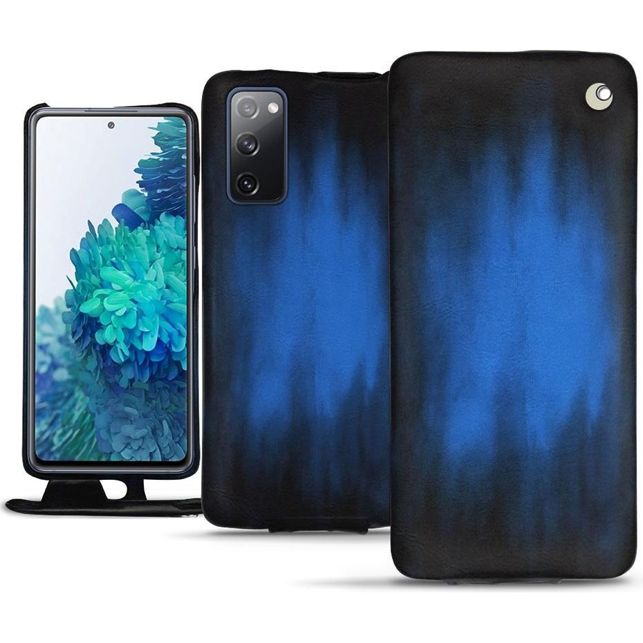 Noreve Lederschutzhülle vertikal (Samsung Galaxy S20 FE), Smartphone Hülle, Blau
