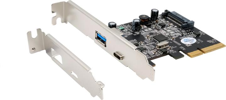 Exsys GmbH 2 Port USB 3.2 Gen2 PCIe (x4) Karte mit 1x A- und C™ Anschluss (Asmedia)
