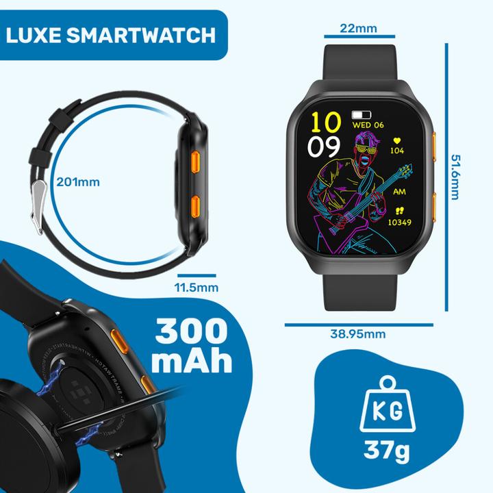 Actual product image Ishiva UFUZON Smartwatch Herren/Damen - Schwarz