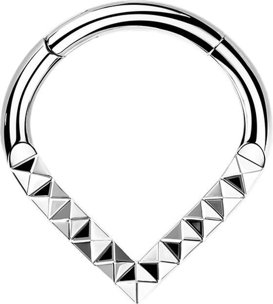 Produktbild Star Piercing Micro Segmentring klappbar Winkel silber Winkelmuster (Titan G23, ohne Messing)