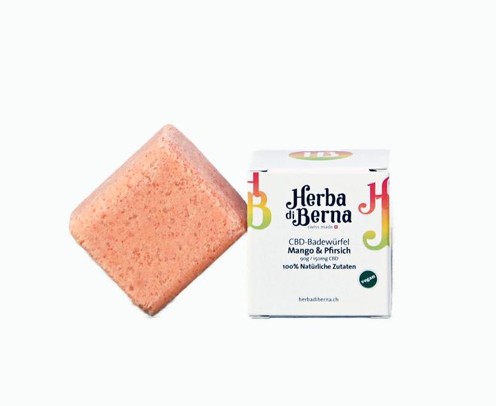 Produktbild Herba di Berna CBD Badekugel Mango & Pfirsich (Badekugeln, 90 g)