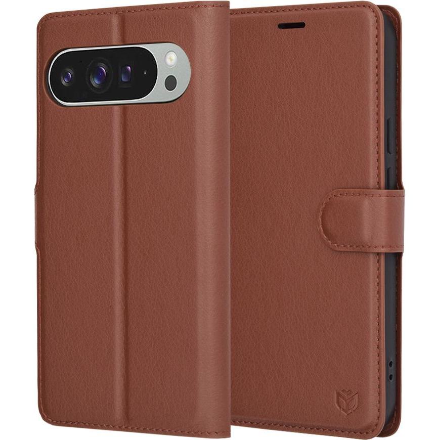 Techsuit - Leather Folio - Google Pixel 9 Pro XL - Brown (Google Pixel 9 Pro XL), Cover smartphone, Marrone