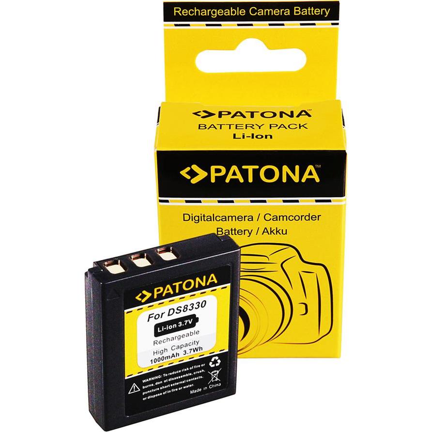 Patona Batteria f. Aldi Medion Traveler DC-8300 DC-8600 Revue DC (Batteria della fotocamera), Alimentatore fotocamera, Nero