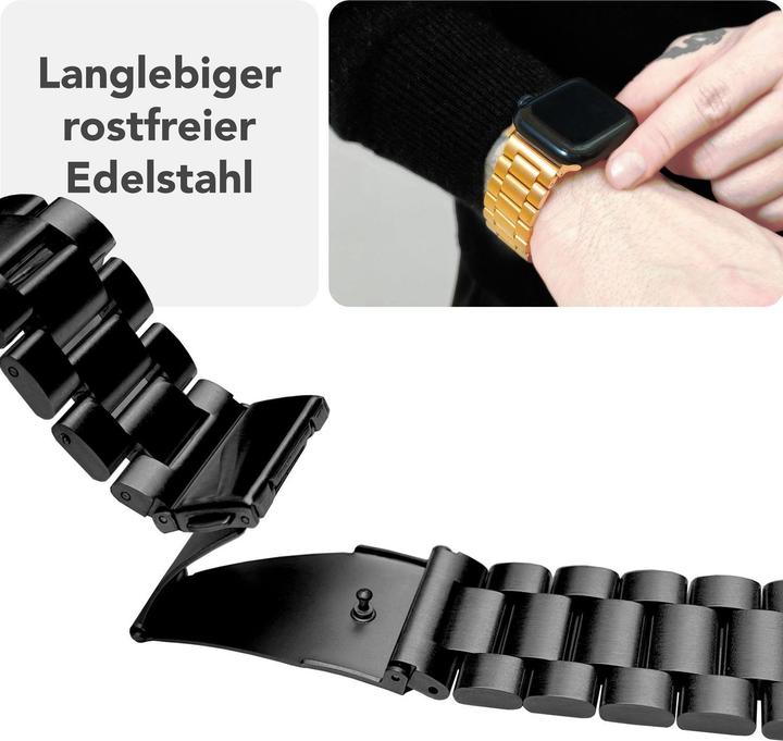 Produktbild Nalia Mova Edelstahl-Armband für Apple Watch, Metallarmband gebürstet - Stabil, Rostfrei & Matt (Edelstahl)