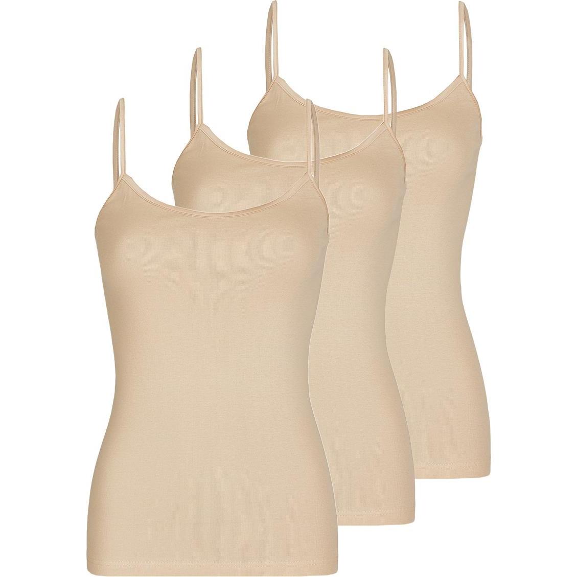 Nina von C., Damen, Shirt, 3er Pack Daily Spaghetti Top, Beige, (46)
